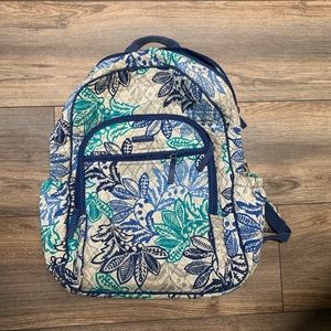 Santiago print. Vera Bradley backpack. Fits up to a 15” laptop. Suitcase strap.